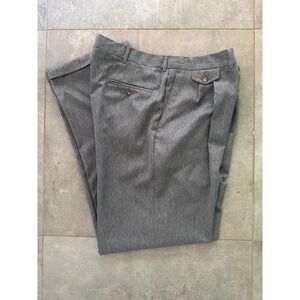 Orvis Pleated Dress Pants Mens 38 Gray Excellent Cuffed Microfiber Made in USA